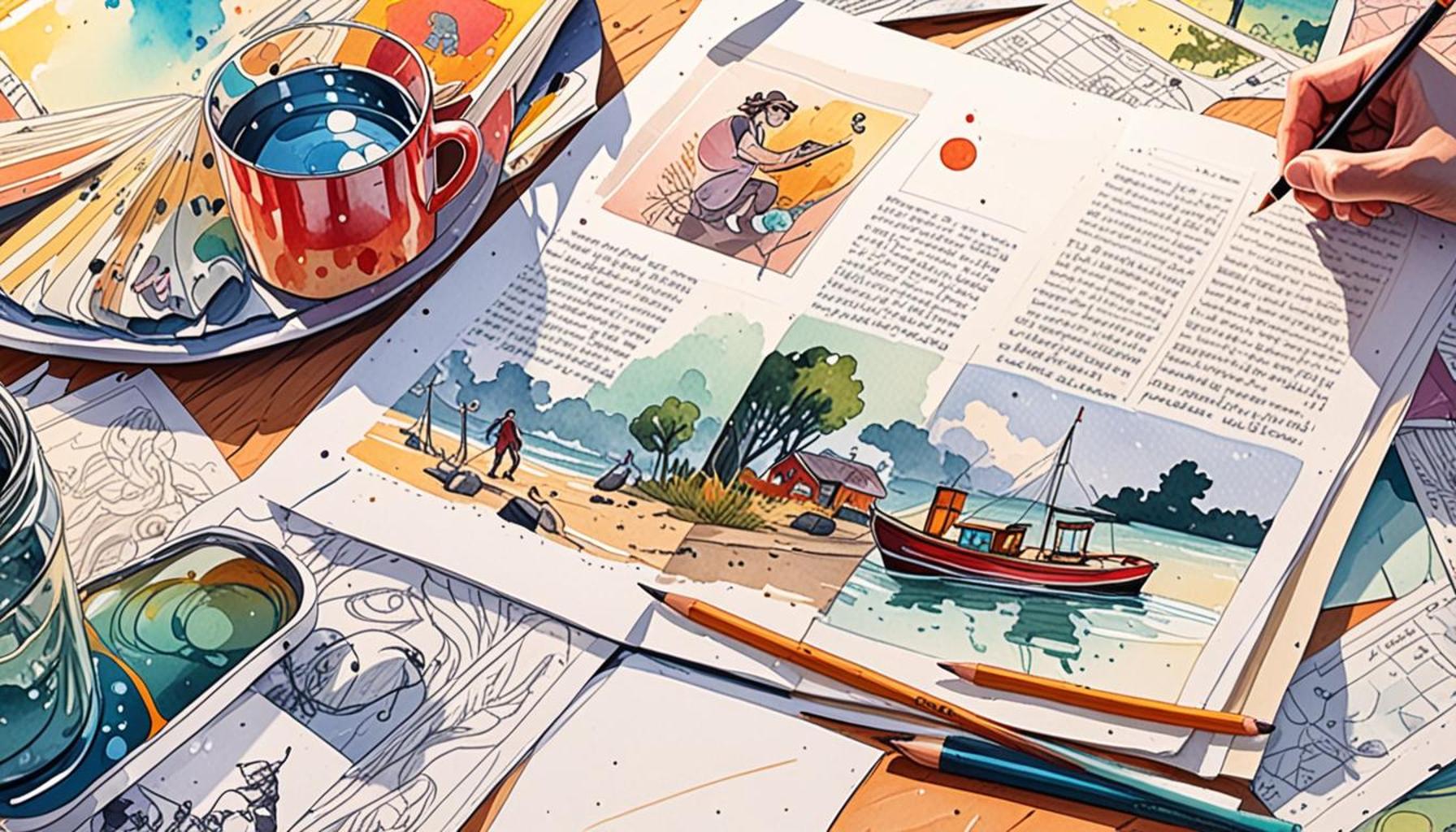 The intersection of writing and visual art: exploring narrative in illustrations and comics